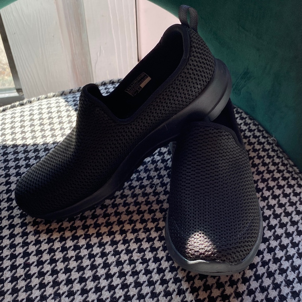 Skechers Black Mesh Slip-On Sneakers